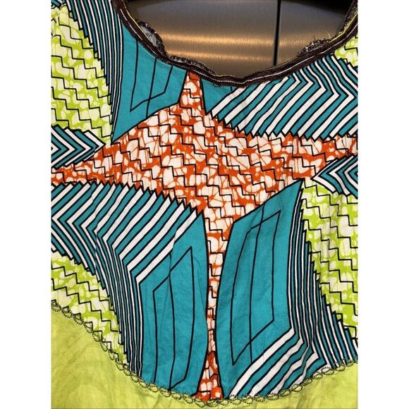 High Quality African Super Wax Nouvo Waxhaus Midi Dress Short Sleeve Embroidered - Picture 10 of 12